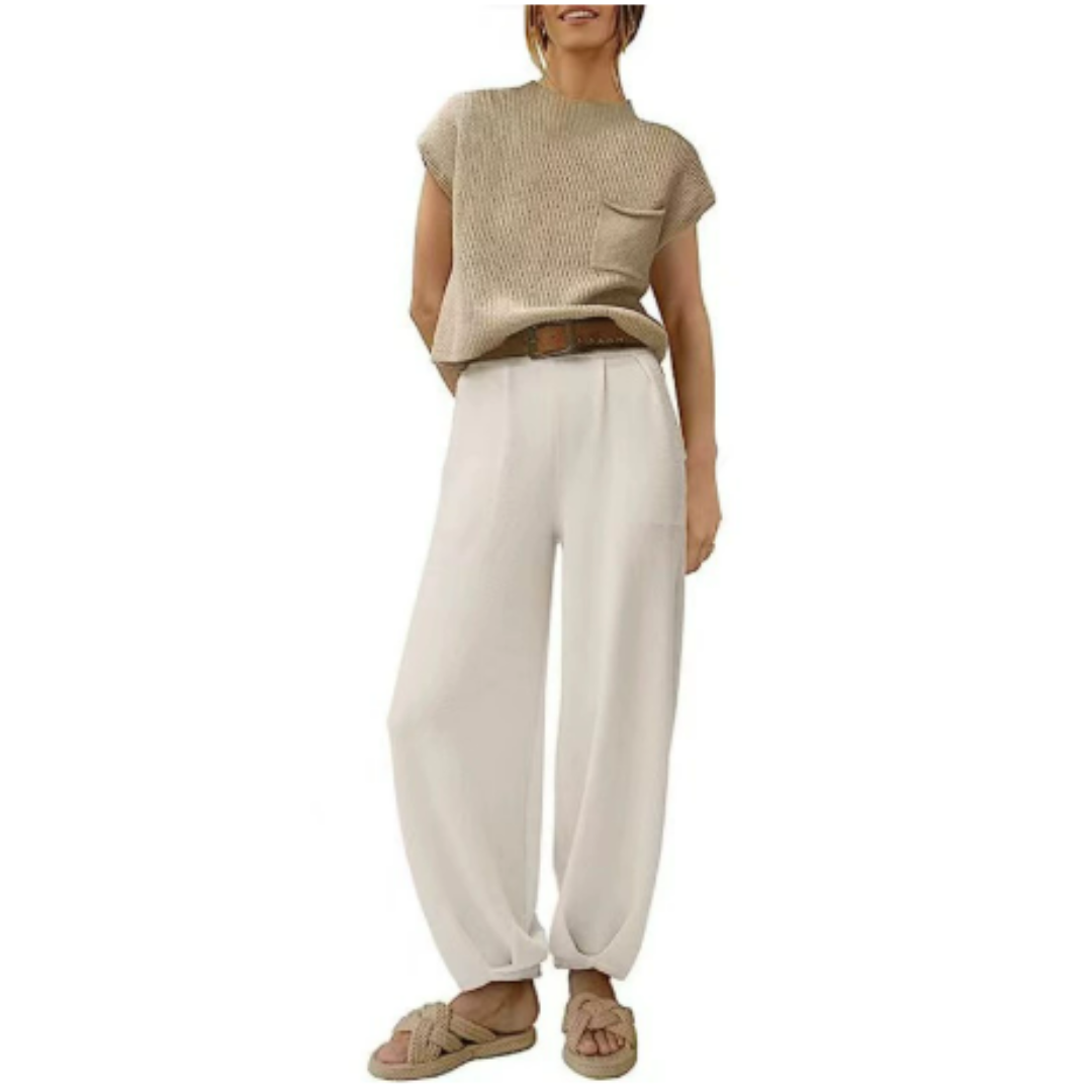 Women's Relaxed Two-Piece Wide-Leg Set