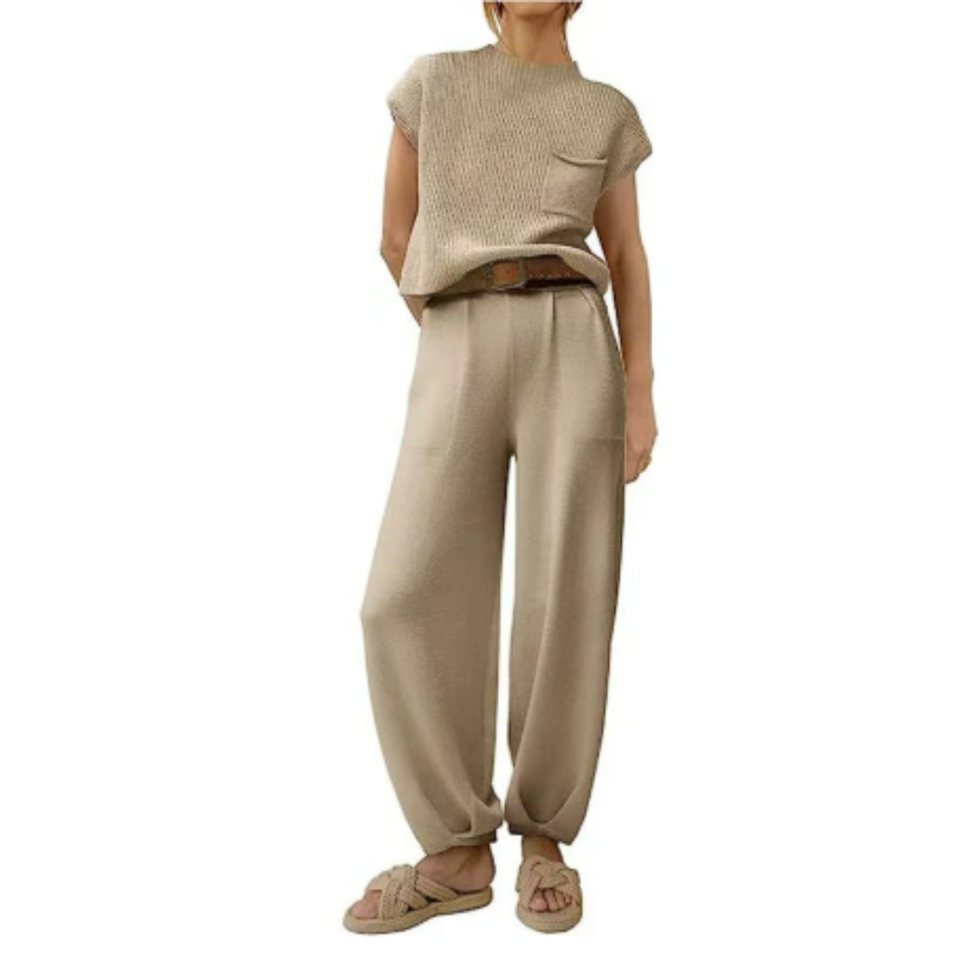 Women's Relaxed Two-Piece Wide-Leg Set