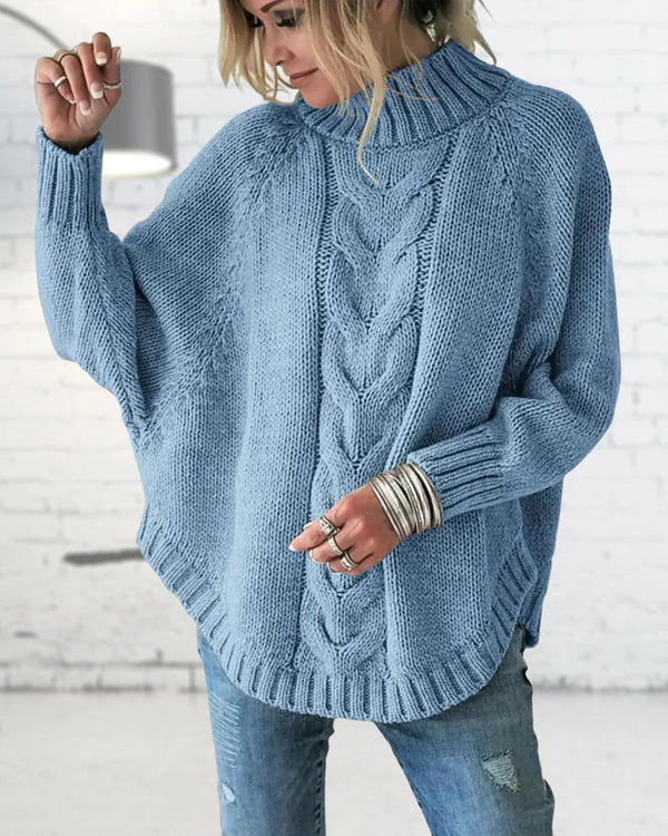 Olive | Relaxed Long Turtleneck Sweater