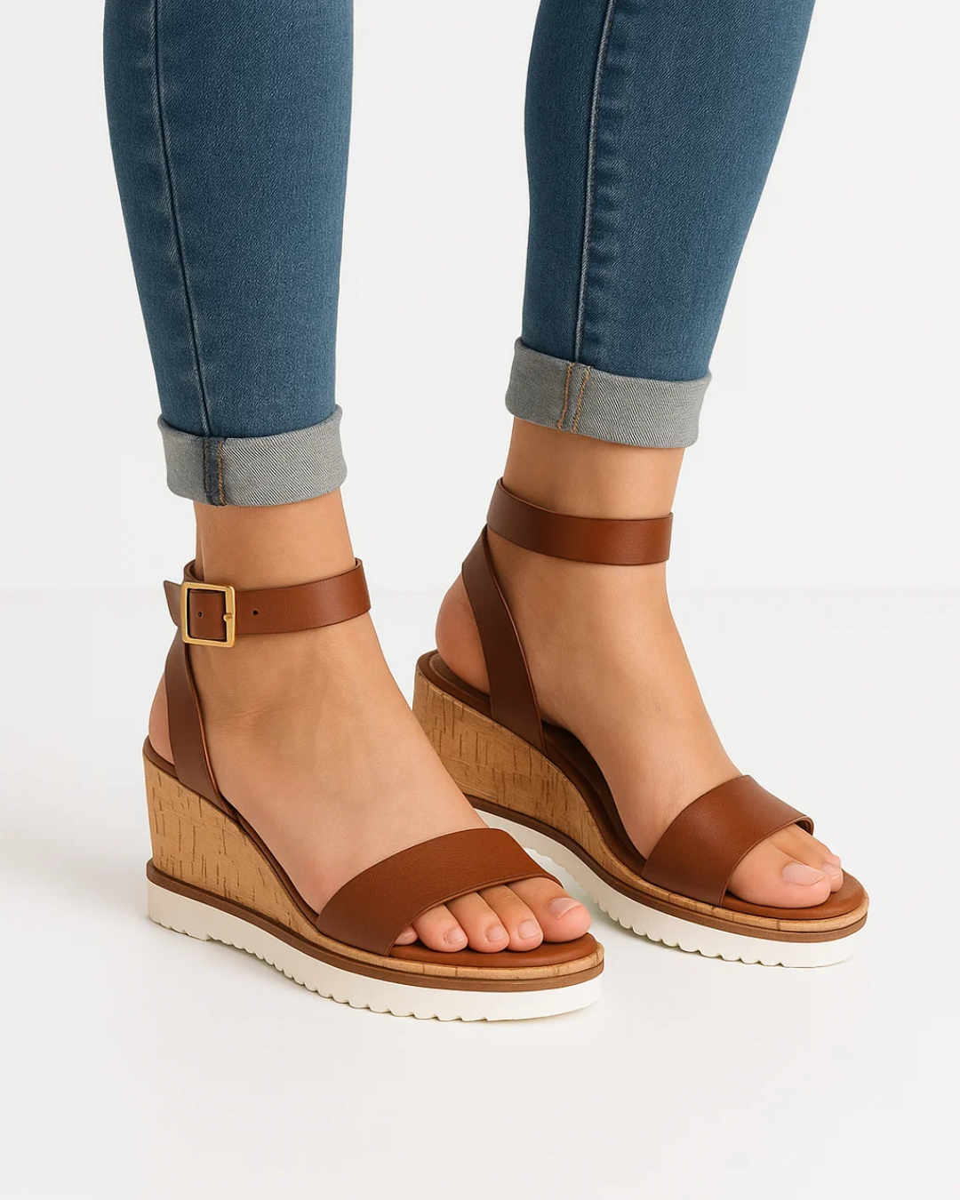 Sienna | Elegant Women's Wedge Sandals with Thick Straps