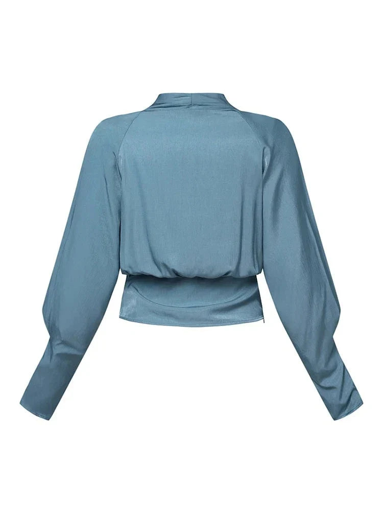 ISHI | V-neck women's blouses with puff sleeves
