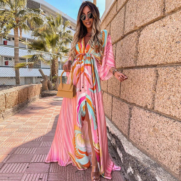 Bella | Elegant Women's Maxi Dress with Belted Waist