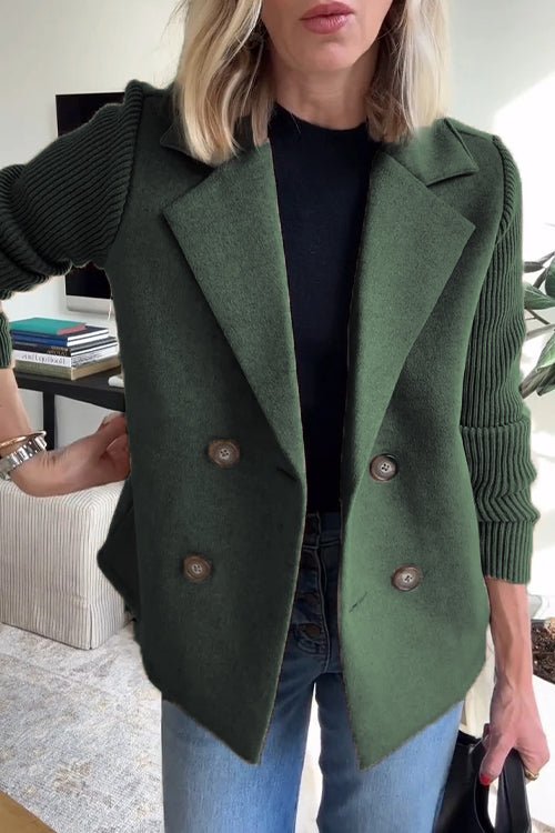 Amora | Chic Knit-Sleeve Blazer
