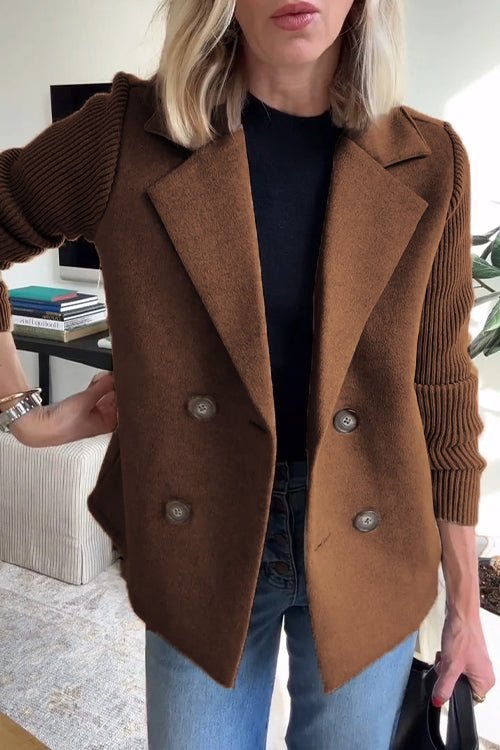 Amora | Chic Knit-Sleeve Blazer