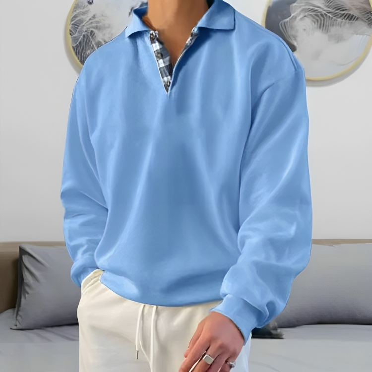 Men's Casual Polo Pullover Sweatshirt