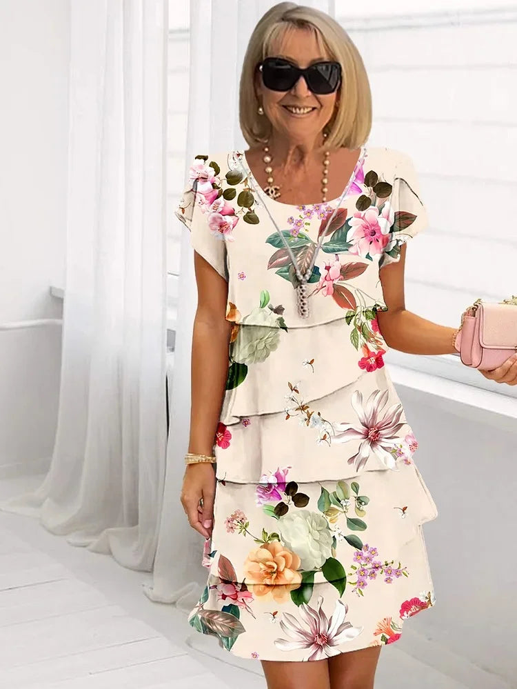 Elise | Floral Ruffle Dress with Elegant Design