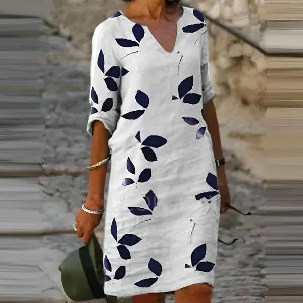 Stunning Summer Dress with Leaf Print