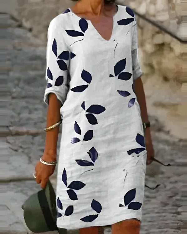 Stunning Summer Dress with Leaf Print