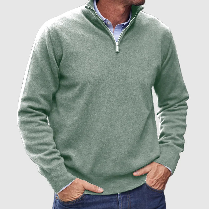 Frederico | Italian cashmere sweater for men with zipper.