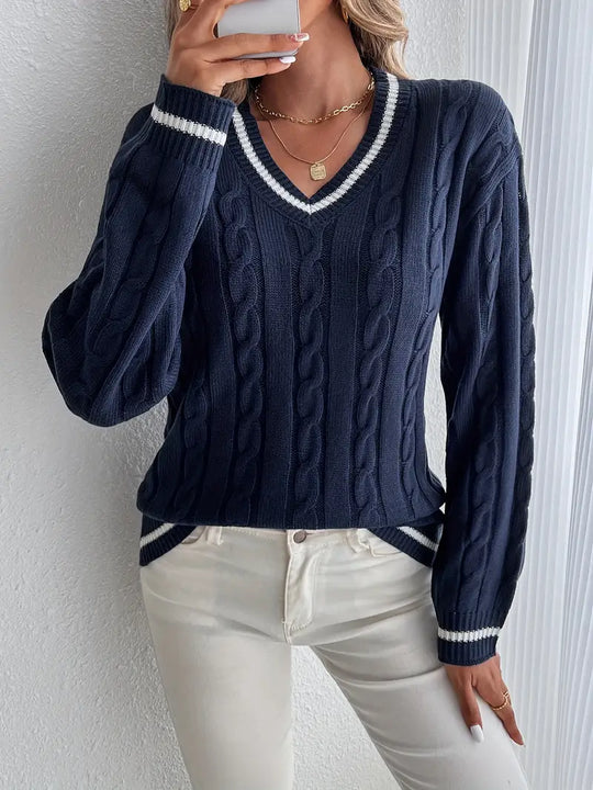 Autumn V-Neck Cozy Sweater