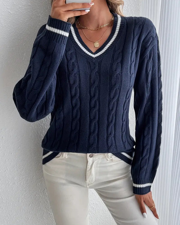 Autumn V-Neck Cozy Sweater