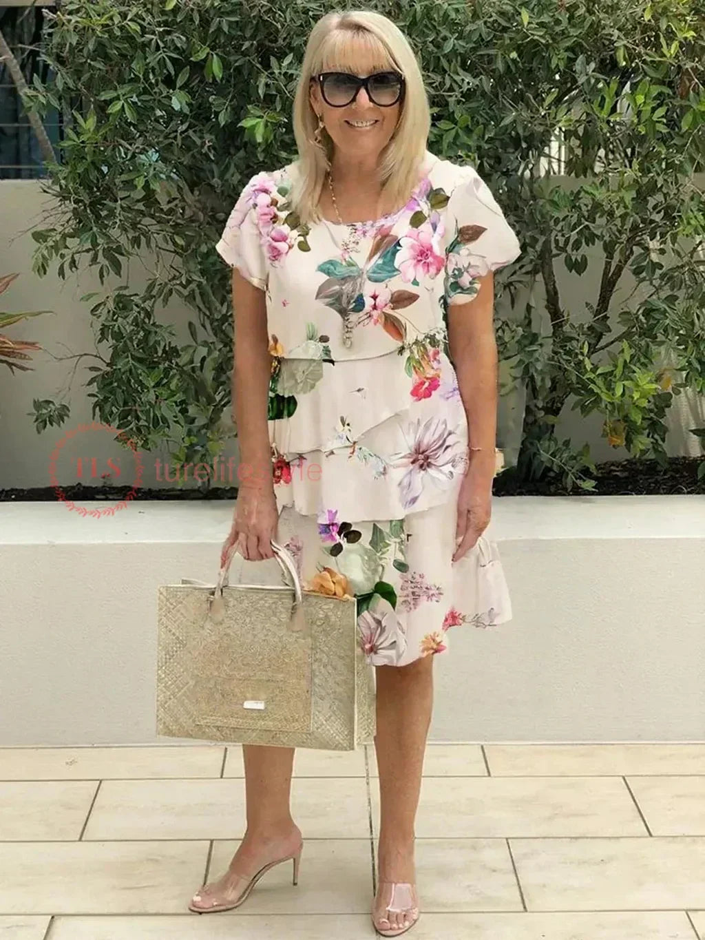 Elise | Floral Ruffle Dress with Elegant Design