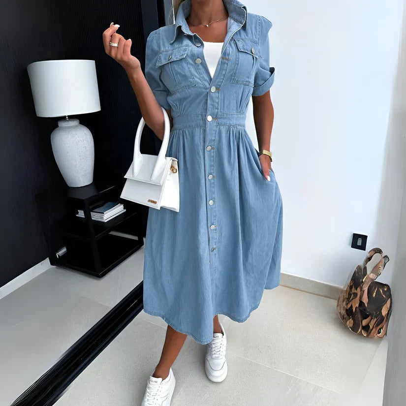 Summer | Women's Denim Midi Dress