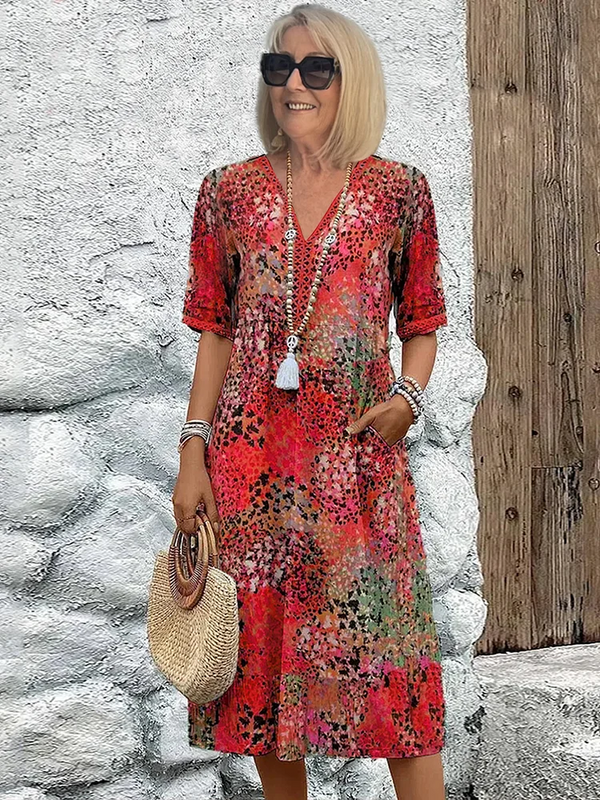 Chloe | Colorful Knee-Length Dress with Elegant Design