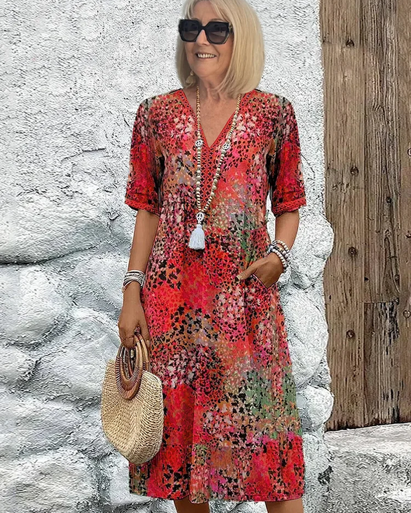 Chloe | Colorful Knee-Length Dress with Elegant Design