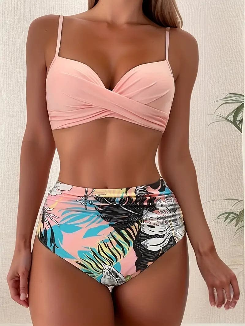 Amelia | Women's Retro Wrap Top Bikini Set