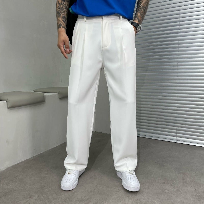 Theo | Elegant Straight Fit Cotton Pants