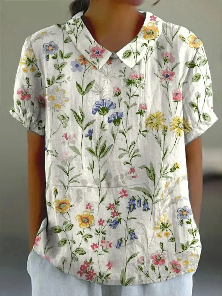 Poppy | Women's Vintage Floral Blouse for Casual Wear