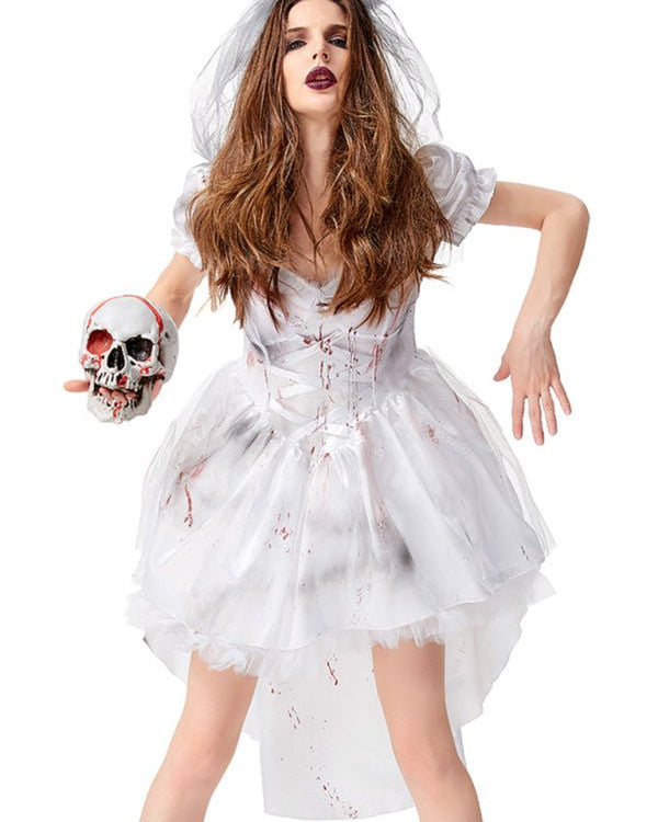 Bloody Bride Halloween Costume Dress | Mini