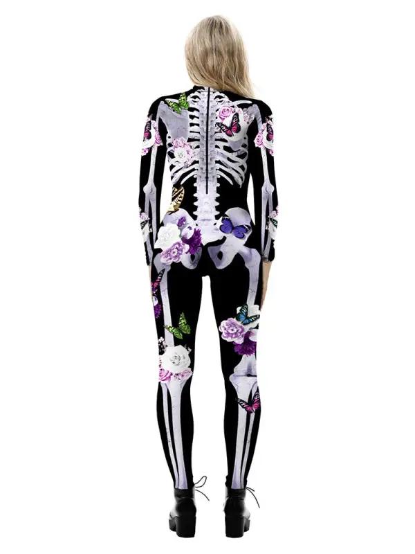 Skeleton Butterfly Print Halloween Costume