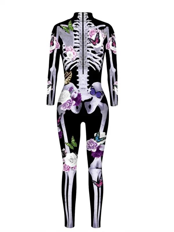 Skeleton Butterfly Print Halloween Costume
