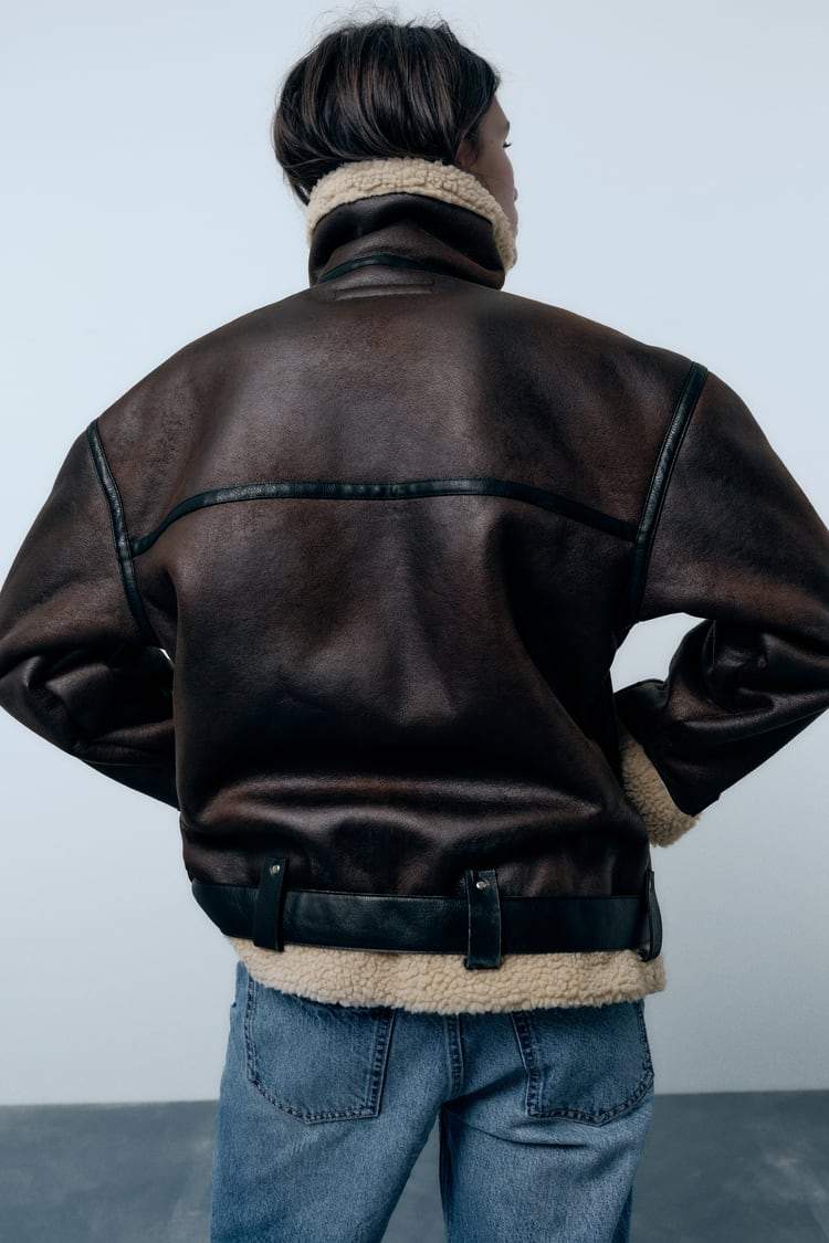 Karina | Faux Leather Collar Jacket