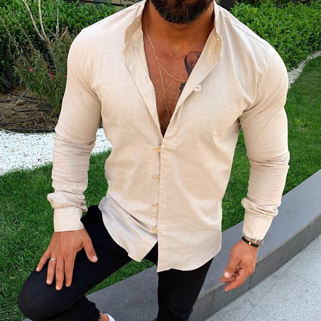 Angus | Men's Solid Linen Shirt