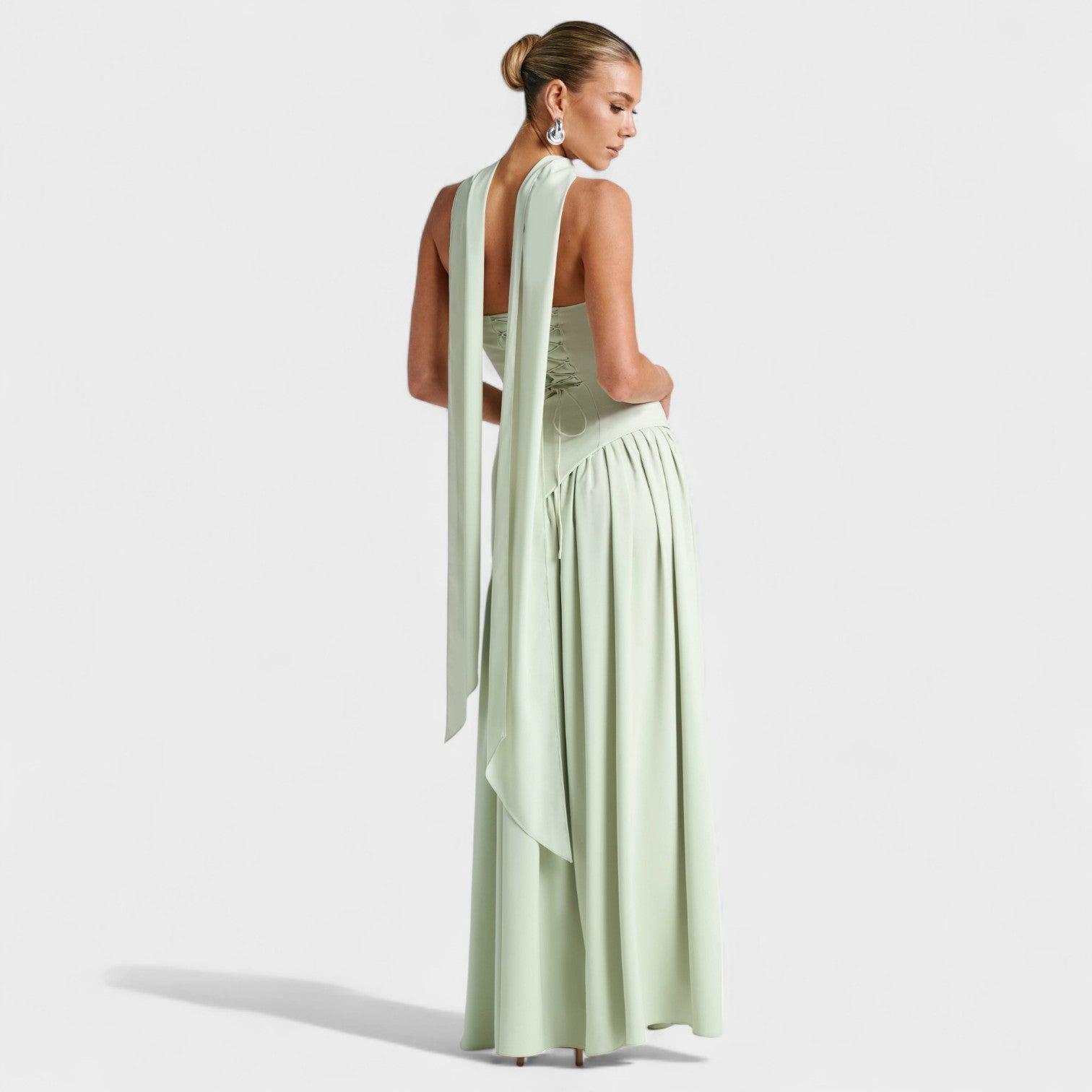 Asymmetric Mint Cocktail Dress with Elegance