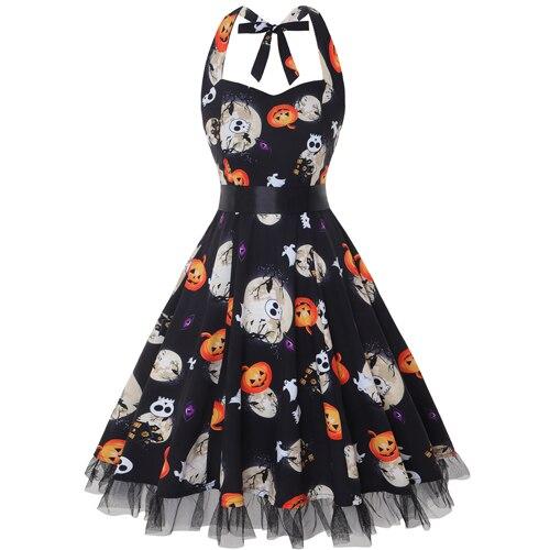 Vintage Halter Halloween Costume Dress | Midi