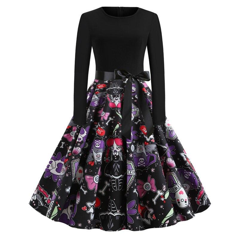 Gothic Caricature Print Halloween Costume | Midi