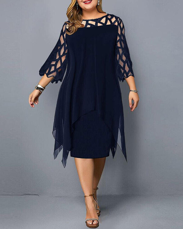 Elegant Plus-Size Midi Dress