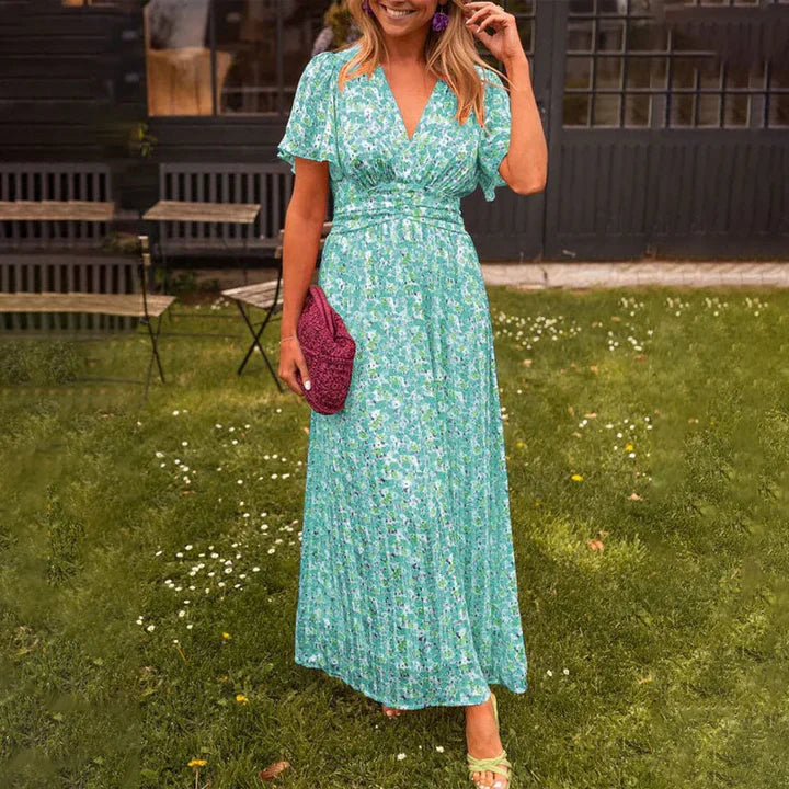 Floral Spring Dress with Ruffle Hem