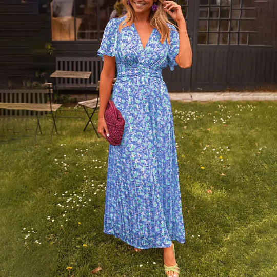 Floral Spring Dress with Ruffle Hem