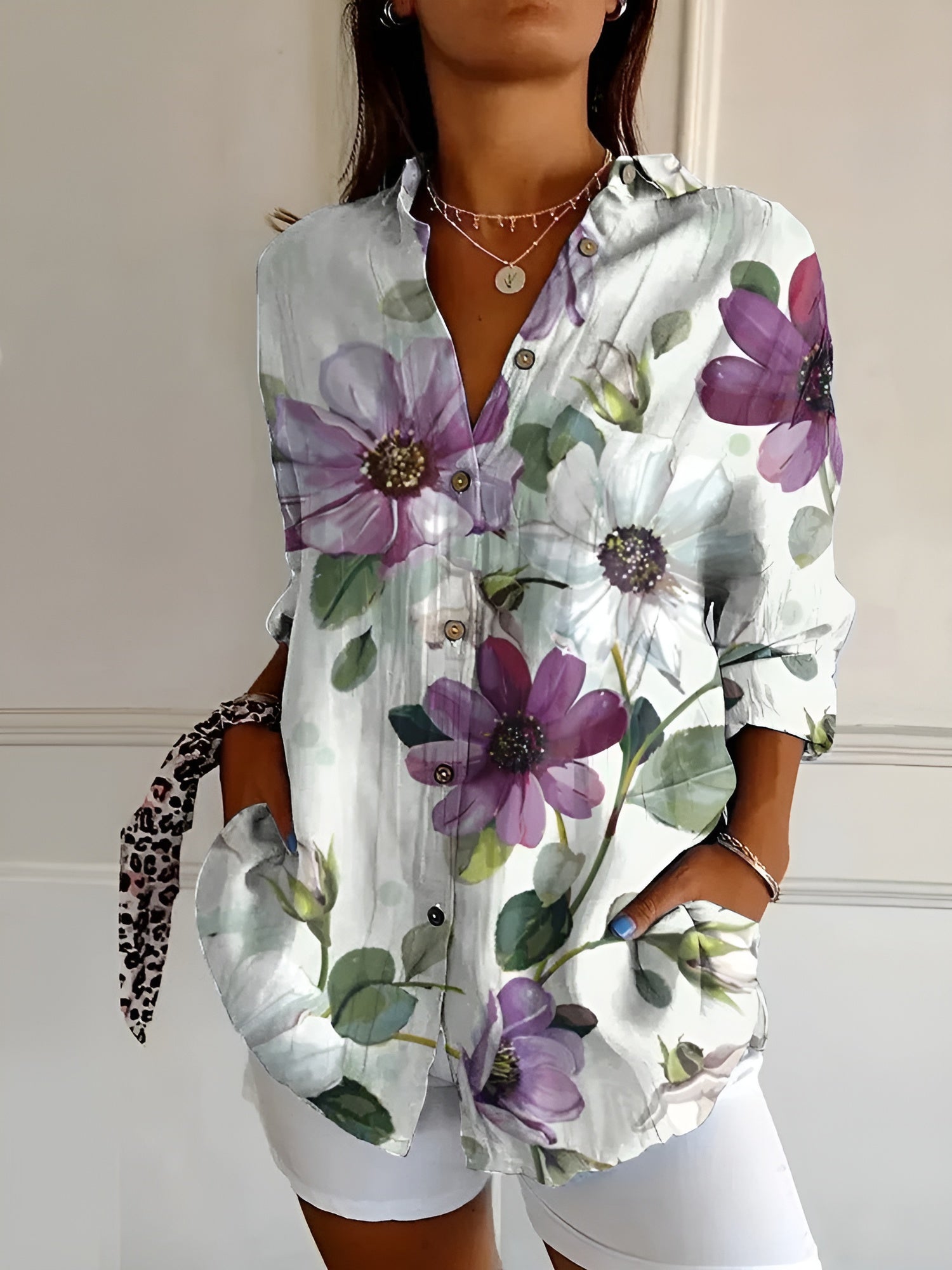 Ruby | Elegant Women's Long Sleeve Button Down Shirt