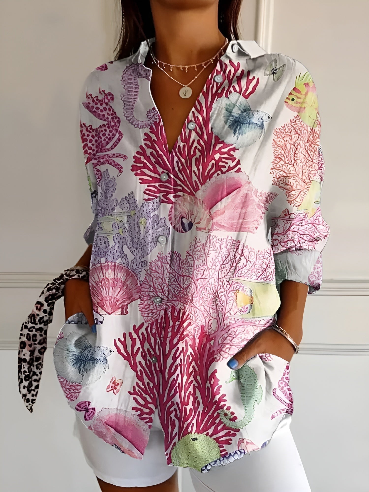 Ruby | Elegant Women's Long Sleeve Button Down Shirt