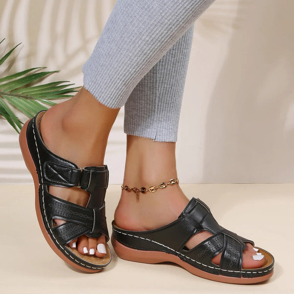 Orthopedic Leather Open-Toe Sandals