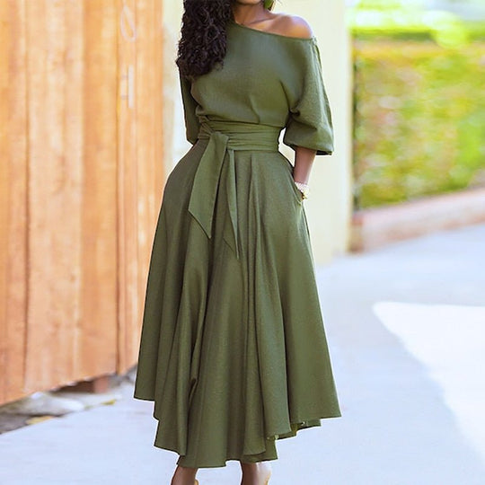 Sustainable Tie-Waist A-Line Dress for Eco-Friendly Style